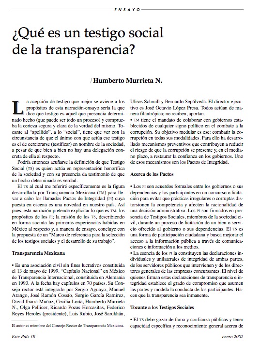 ¿Qué es ser un testigo social de la Transparencia? ¿qué es un testigo social de la transparencia?