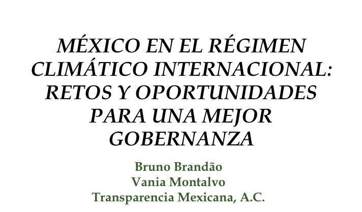México ante el régimen climático internacional México ante el regimen