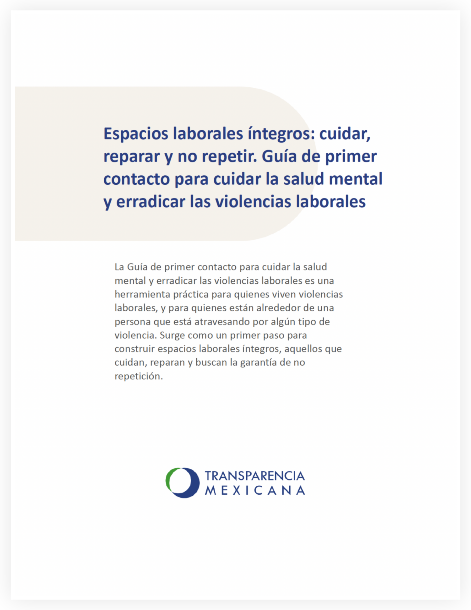 guía de primer contacto para cuidar la salud mental y erradicar las violencias laborales