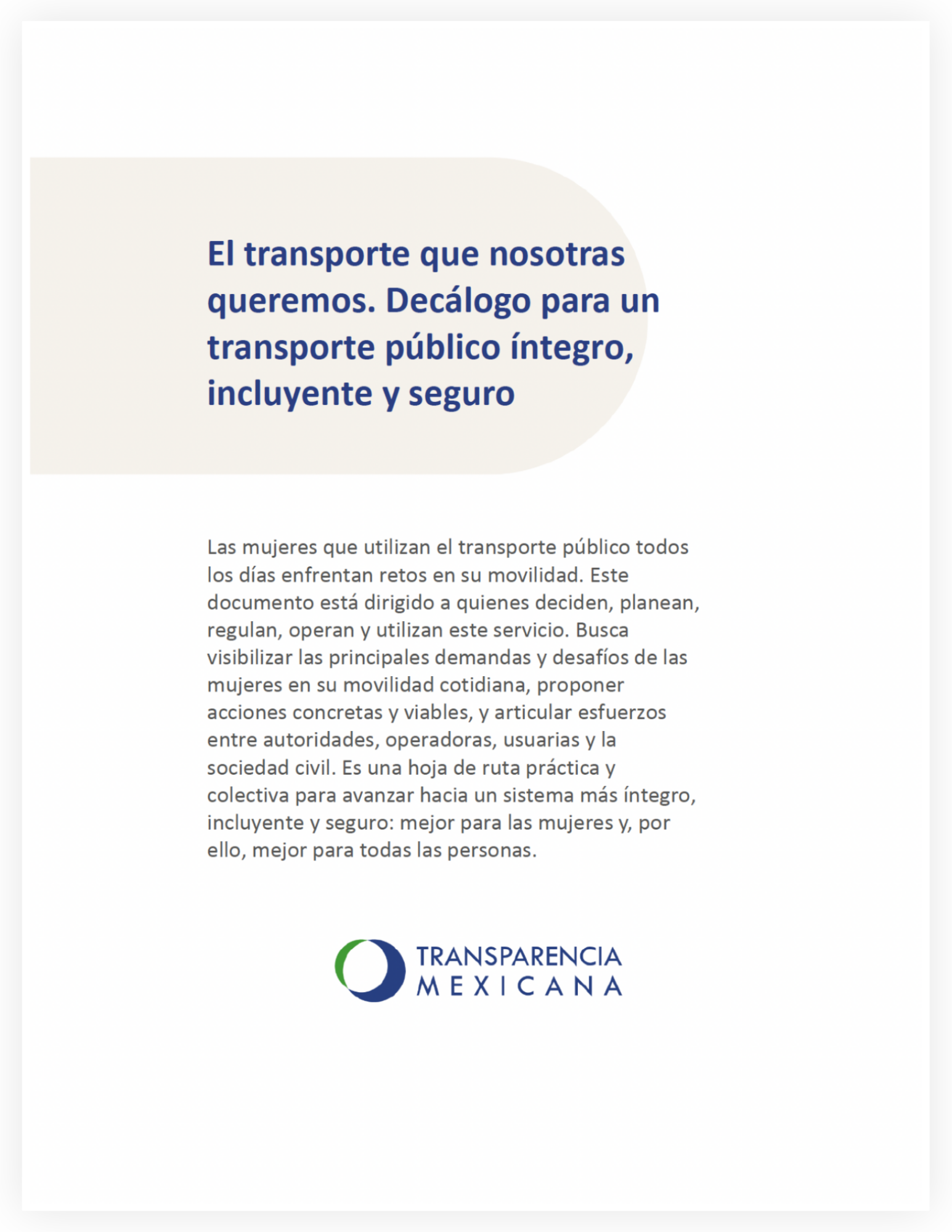 250526 el transporte que nosotras queremos. decálogo para un transporte público íntegro, incluyente y seguro
